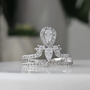Princess crown ring, size 8, 925 Sterling Silver